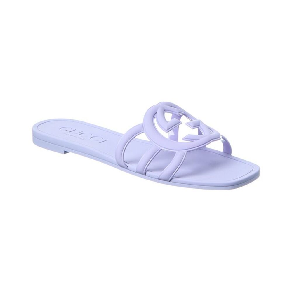 Gucci Interlocking G Leather Sandal, Purple